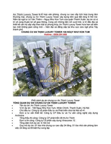 Hình ảnh dự án An Thịnh Luxury Tower Ngụy Như Kon Tum Thanh Xuân