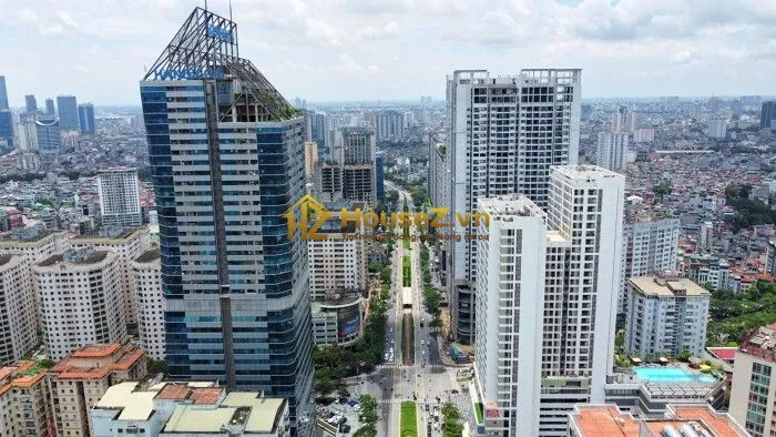 Hình ảnh dự án Cao ốc Nacimex tọa lạc trên mặt đường Lê Văn Lương kéo dài (nay là đường Tố Hữu), thuộc Khu đô thị Dương Nội, quận Hà Đông, Hà Nội