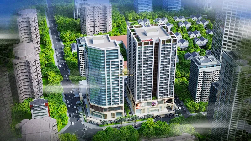 Hình ảnh dự án Chung cư The Legacy nằm tại số 106 đường Ngụy Như Kon Tum, quận Thanh Xuân, thành phố Hà Nội. Dự án tọa lạc ngay tại góc ngã tư giao cắt với phố Lê Văn Thiêm