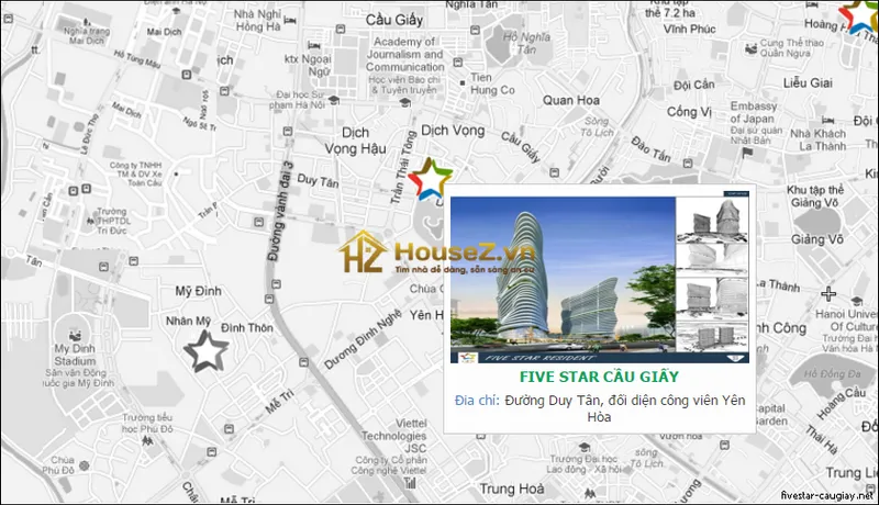 Hình ảnh dự án Dự án Five Star Residence nằm tại lô C, ô D13 Khu đô thị mới Cầu Giấy, phường Dịch Vọng Hậu, quận Cầu Giấy, thành phố Hà Nội