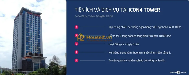 Hình ảnh dự án Dự án Icon4 Tower tọa lạc tại số 243A Đê La Thành, phường Láng (trước thuộc phường Láng Thượng), quận Đống Đa, thành phố Hà Nội