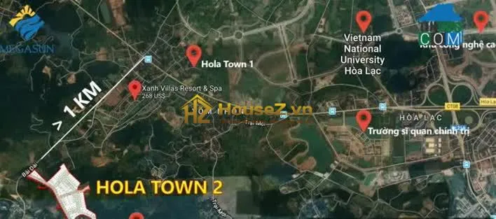 Hình ảnh dự án Dự án khu dân cư Hola Town 2 nằm trên mặt đường Bãi Dài, thuộc trung tâm khu đô thị Tiến Xuân, xã Tiến Xuân, huyện Thạch Thất, thành phố Hà Nộ