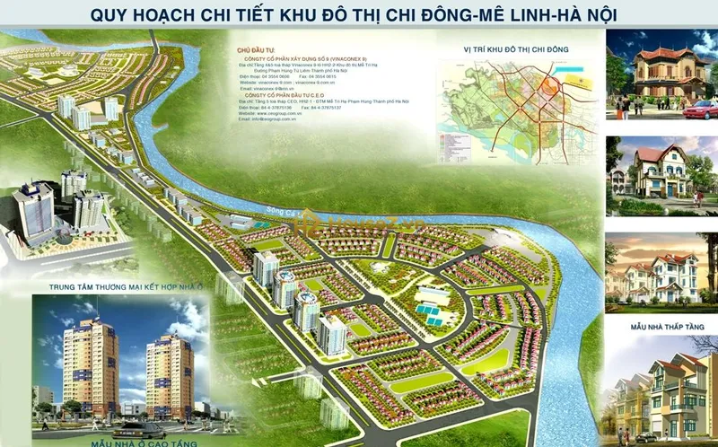 Hình ảnh dự án Dự án Khu đô thị Chi Đông (còn gọi là Chi Đông Riverside) nằm tại thị trấn Chi Đông và thị trấn Quang Minh, huyện Mê Linh, thành phố Hà Nội