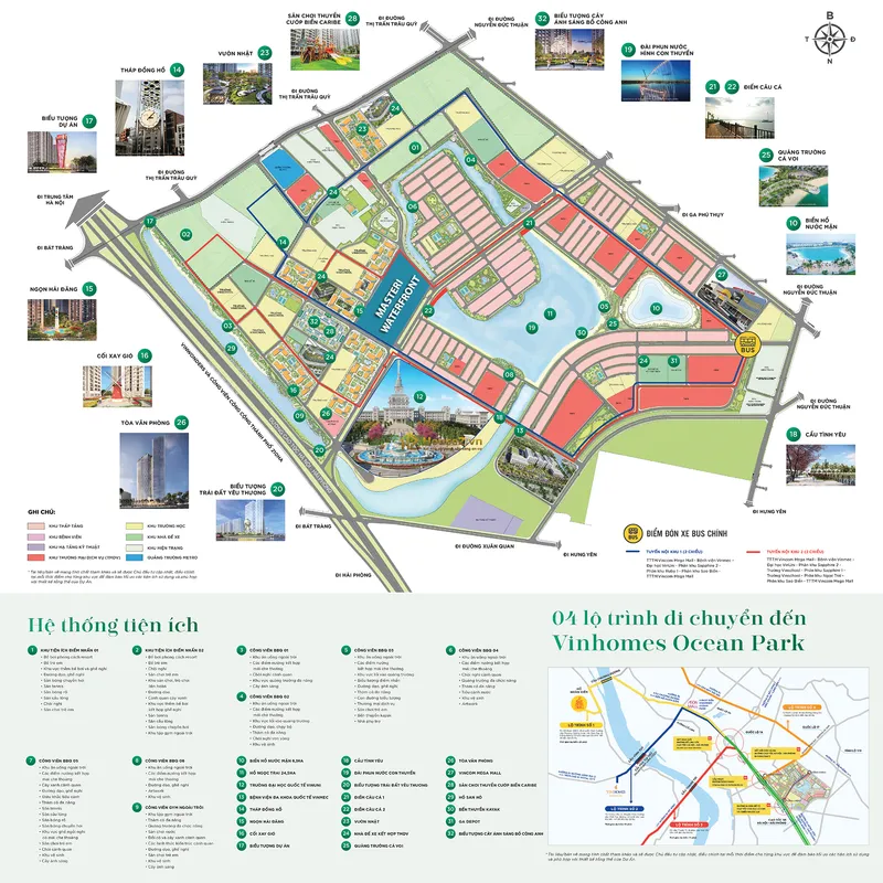 Hình ảnh dự án Dự án Masteri Waterfront nằm bên trong đại đô thị Vinhomes Ocean Park, thuộc địa giới các xã Dương Xá, Kiêu Kỵ và Đa Tốn, huyện Gia Lâm, Hà Nội