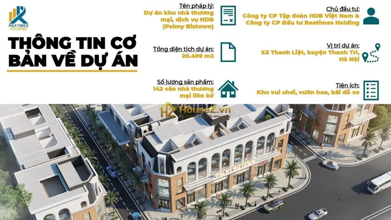 Hình ảnh dự án Dự án Palmy Biztown tọa lạc tại mặt tiền đường 70 (Phan Trọng Tuệ), xã Thanh Liệt, huyện Thanh Trì, thành phố Hà Nội