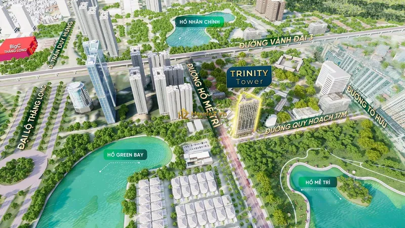 Hình ảnh dự án Dự án Trinity Tower nằm tại số 145 đường Hồ Mễ Trì, phường Nhân Chính, quận Thanh Xuân, thành phố Hà Nội
