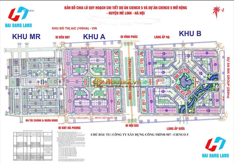 Hình ảnh dự án Khu đô thị Cienco 5 Mê Linh