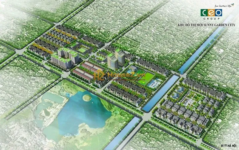 Hình ảnh dự án Khu đô thị Sunny Garden City có địa chỉ tại xã Sài Sơn, huyện Quốc Oai, thành phố Hà Nội, nằm ngay trên trục đường 421B và sát Đại lộ Thăng Long