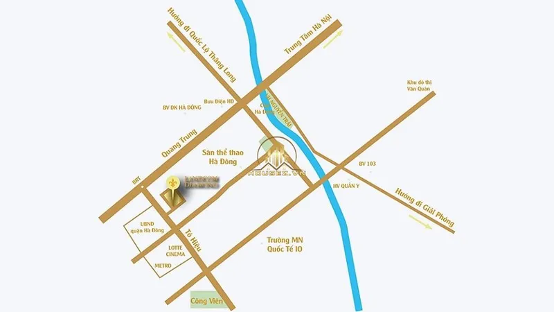 Hình ảnh dự án Landcom Diamond nằm ngay mặt đường Tô Hiệu, phường Hà Cầu, quận Hà Đông, thành phố Hà Nộ