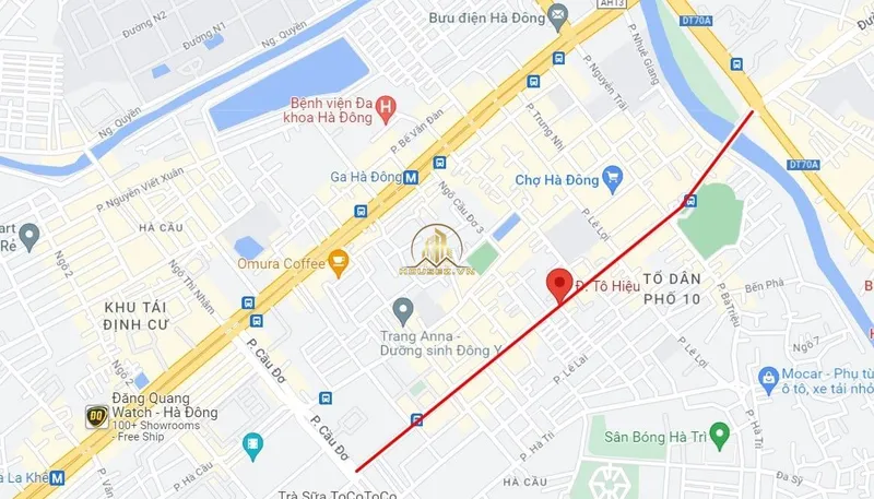Hình ảnh dự án Landcom Diamond nằm ngay mặt đường Tô Hiệu, phường Hà Cầu, quận Hà Đông, thành phố Hà Nộ