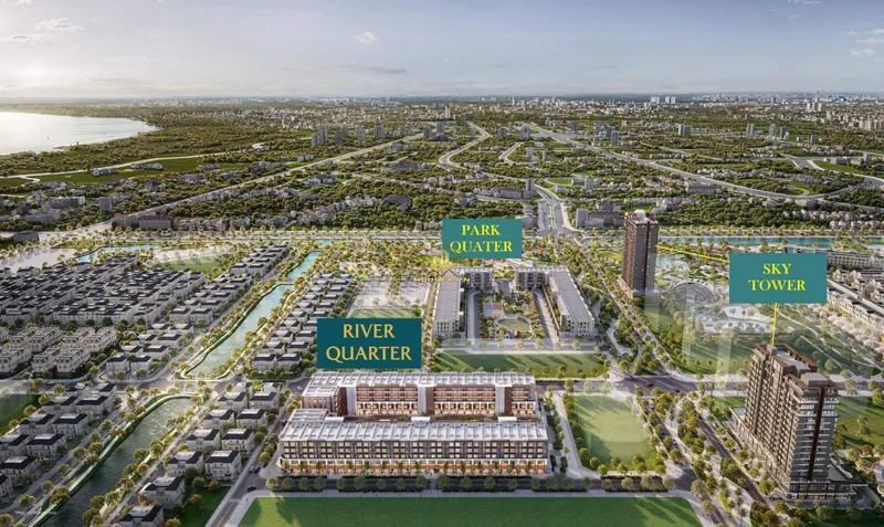 Hình ảnh dự án Masteri Sky Quarter  tọa lạc tại trung tâm đại đô thị Vinhomes Wonder City (xã Tân Hội và Liên Trung, huyện Đan Phượng, Hà Nội