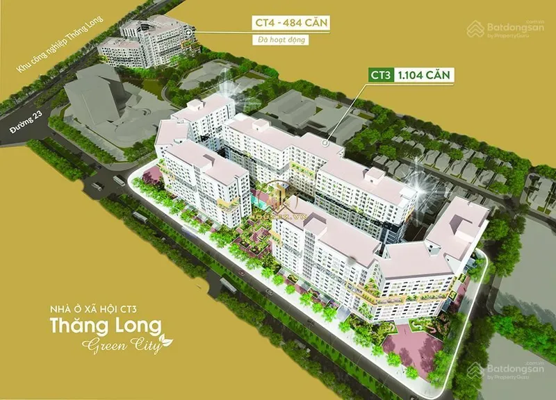 Hình ảnh dự án NOXH Kim Chung Đông Anh  (Thăng Long Green City) tọa lạc tại ô đất CT3 và CT4 Khu đô thị mới Kim Chung, xã Kim Chung (nay thuộc khu vực xã Thiên Lộc), huyện Đông Anh, thành phố Hà Nội