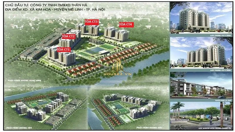 Hình ảnh dự án NOXH Mê Linh Garden City (Khu đô thị Kim Hoa): Tọa lạc tại xã Kim Hoa, huyện Mê Linh, dọc theo tuyến đường trọng điểm phía Bắc