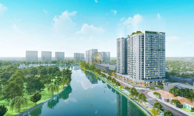 Hình ảnh dự án NOXH Rice City Long Châu nằm tại ô đất A1-05, phố Gia Quất, phường Thượng Thanh, quận Long Biên, Hà Nội