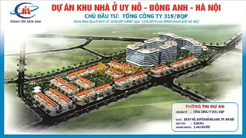 Hình ảnh dự án NOXH Uy Nỗ Đông Anh Dự án nhà ở xã hội Uy Nỗ Đông Anh (tên thương mại: Calyx Residence) tọa lạc ngay mặt tiền đường Cổ Loa, xã Uy Nỗ, huyện Đông Anh, thành phố Hà Nội (giao cắt với đường Cao Lỗ, gần khu vực trung tâm thị trấn Đông Anh cũ)
