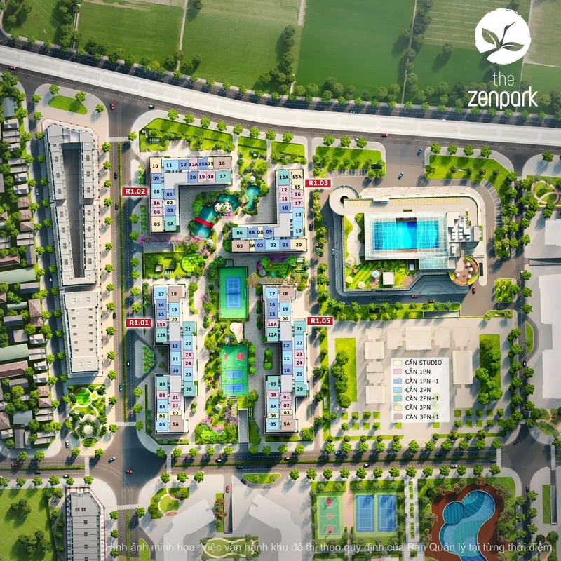 Hình ảnh dự án Phân khu The Zenpark nằm trên mặt đường Lý Thánh Tông, thuộc đại đô thị Vinhomes Ocean Park, huyện Gia Lâm, thành phố Hà Nội