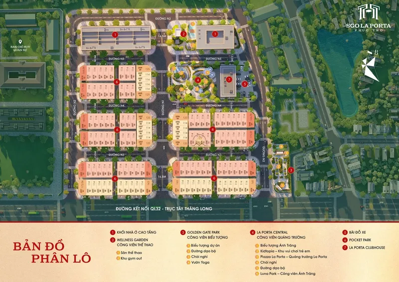 Hình ảnh dự án SGO La Porta (hay SGO La Porta Phúc Thọ) nằm tại khu Đồng Cá, xã Phúc Hòa, huyện Phúc Thọ, thành phố Hà Nộ