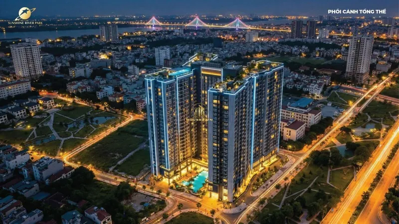 Hình ảnh dự án Sunshine River Park nằm tại ô đất B1-N01 & B1-CL2 thuộc Khu đô thị Nam Thăng Long (Ciputra), phường Phú Thượng, quận Tây Hồ, Hà Nội