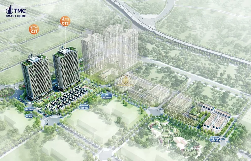 Hình ảnh dự án TMC Smart Home tọa lạc tại ô đất A3-NO2-1, Khu đô thị Bắc Cổ Nhuế – Chèm (thuộc dự án Jade Square), mặt đường Nguyễn Đình Tứ, phường Đông Ngạc, quận Bắc Từ Liêm, thành phố Hà Nội.