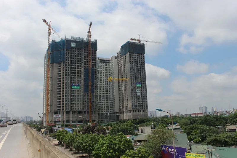 Hình ảnh dự án Tòa Eco Spring thuộc tổ hợp Eco-Green City nằm tại lô CT4 và CT9 Khu đô thị mới Tây Nam Kim Giang, mặt đường Nguyễn Xiển (Vành đai 3), xã Tân Triều, huyện Thanh Trì, Hà Nội