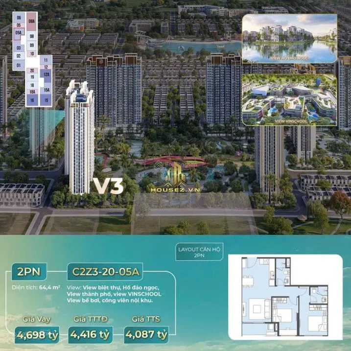 💥 Ngộp Tài Chính! 2PN The Vision Masteri Era Landmark - Cắt Lỗ 200 Triệu