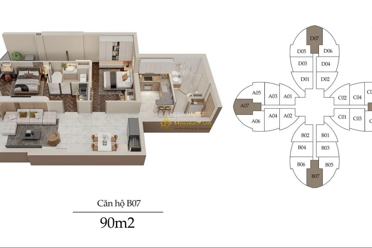 🌇CHÍNH CHỦ BÁN CĂN 2PN+ THÁP C THE QUEEN – 90M² | TRỤC 07 | VIEW ĐẸP