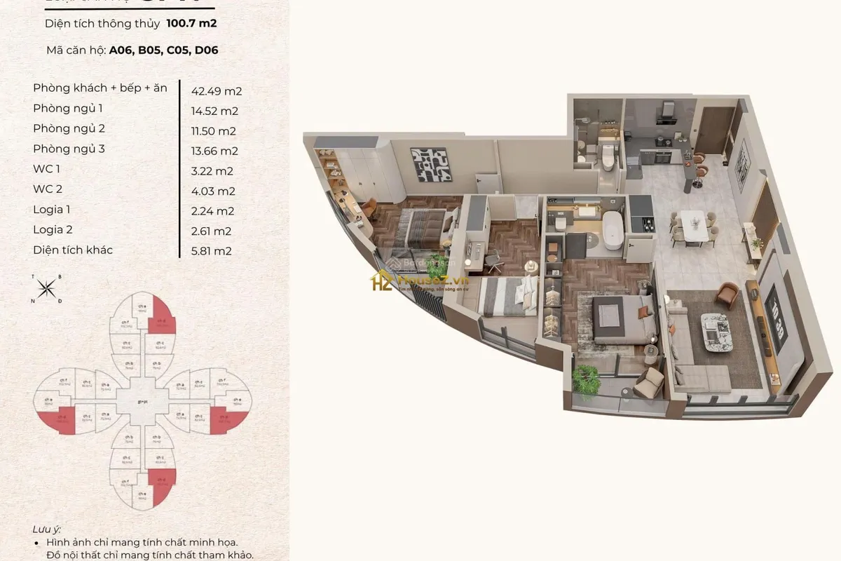 🔥 CẮT LỖ CHÍNH CHỦ – Căn 100m² The Queen 360 Giải Phóng, 3PN + 2WC | View 3 hồ | Rẻ hơn thị trường gần 1 tỷ