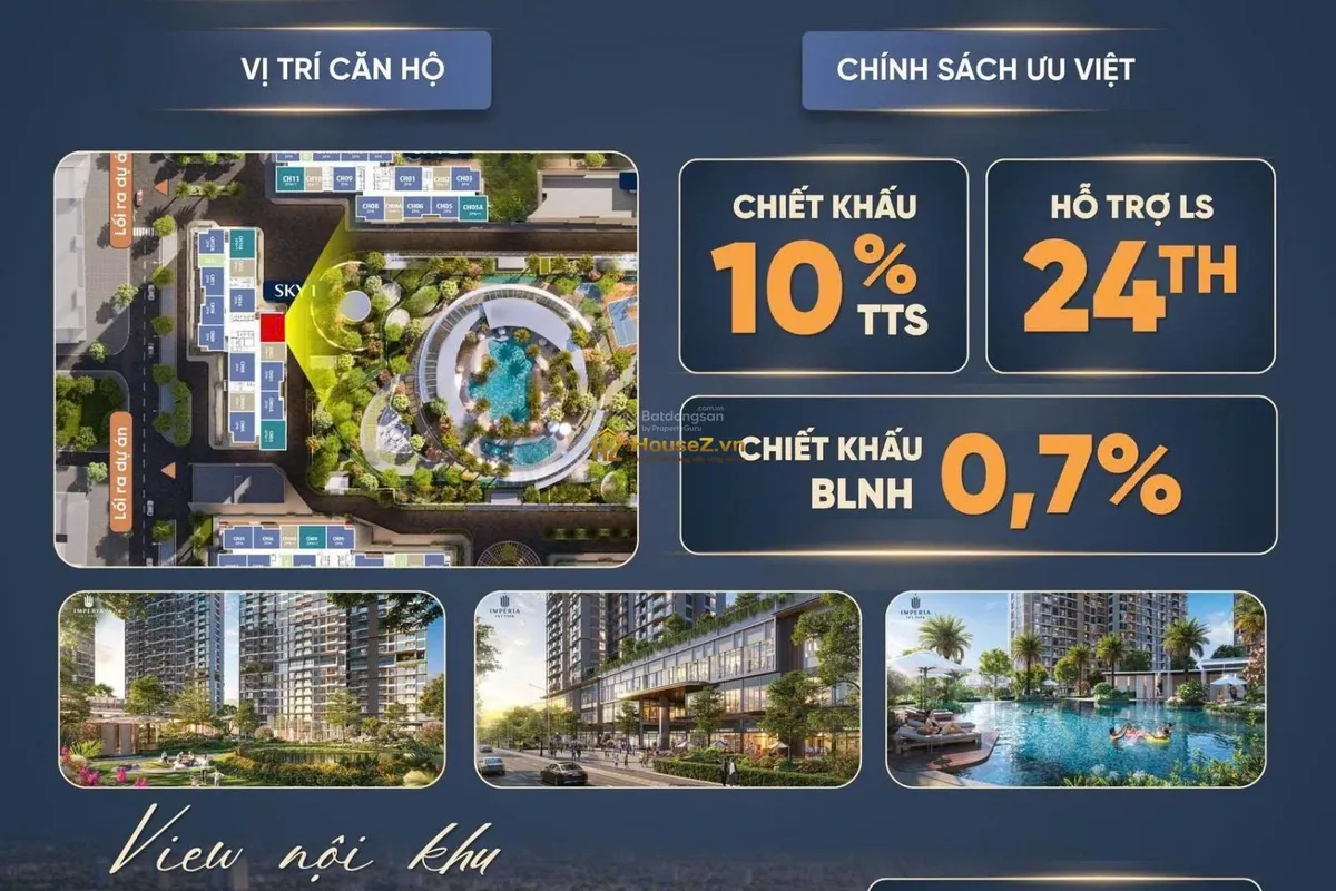 CĂN GÓC 2PN IMPERIA SKY PARK – 65,06M² – VIEW NỘI KHU RESORT 🔥