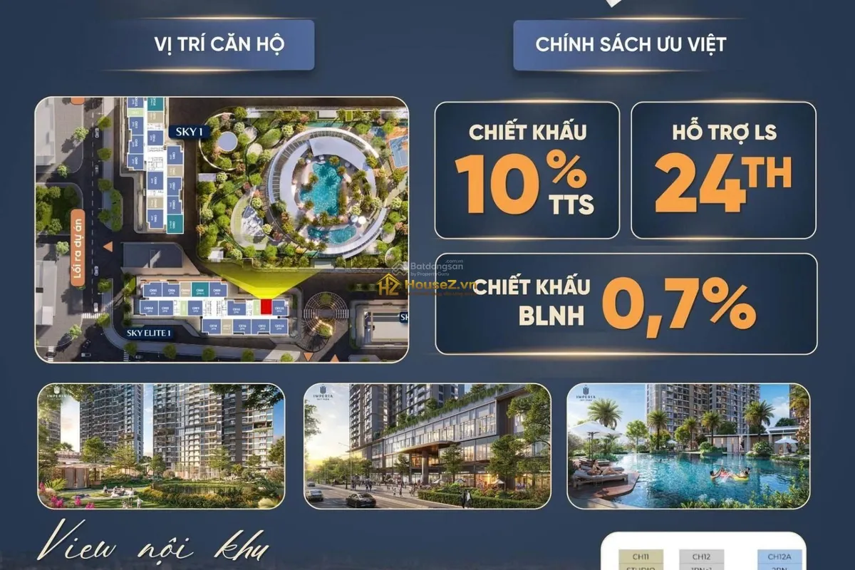 🔑CĂN 1PN+1 TẦNG 24 IMPERIA SKY PARK – 44,72M² – VIEW RESORT – CHỈ TỪ 3,95 TỶ 🔥
