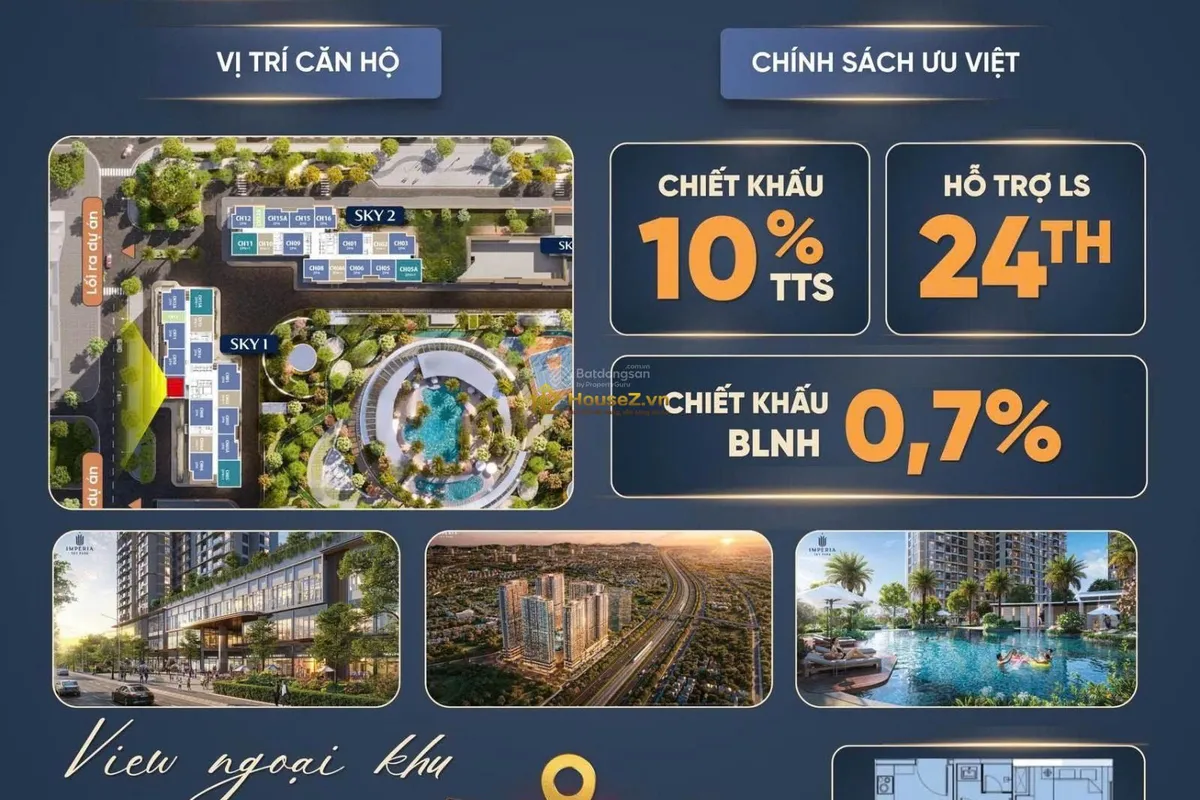 CĂN GÓC 2PN TẦNG 24 IMPERIA SKY PARK – 53,47M² | VIEW THOÁNG | TỪ 4,56 TỶ 🔥