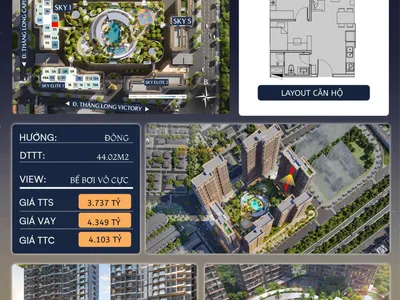 🔥 1PN+ IMPERIA SKY PARK – 44,02M² – VIEW BỂ BƠI VÔ CỰC – TỪ 3,737 TỶ 🔥