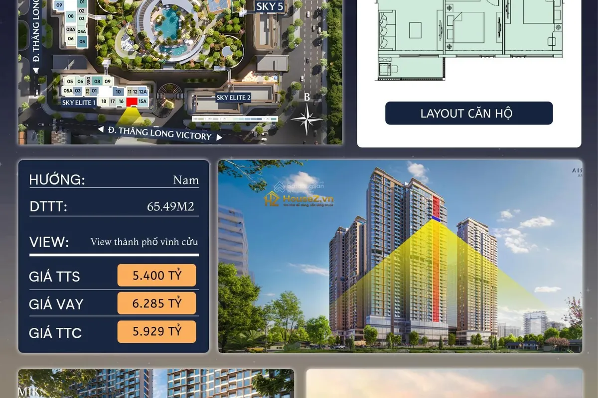 🌅2PN IMPERIA SKY PARK – 65,49M² | TẦNG CAO | VIEW THÀNH PHỐ | TỪ 5,4 TỶ 🔥