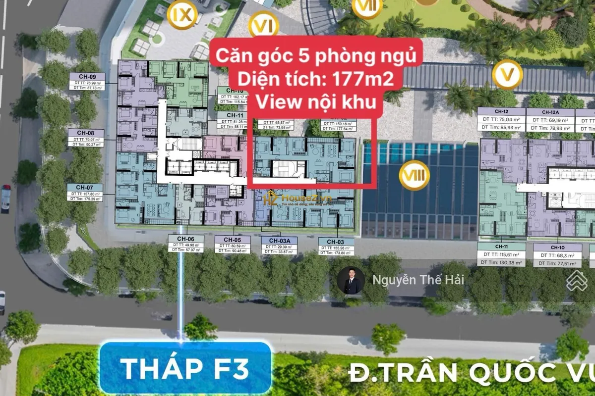 ⚡🚨CĂN GÓC HIẾM 5PN – 177M² TÒA F3 – VIEW NỘI KHU SIÊU ĐẸP – 21,7 TỶ 🔥