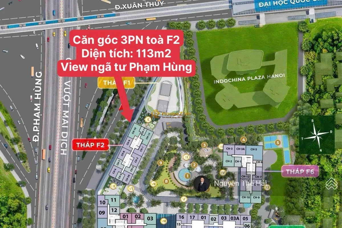 💥CĂN GÓC 3PN 113M² TÒA F2 – VIEW NGÃ TƯ PHẠM HÙNG – 13,7 TỶ 🔥