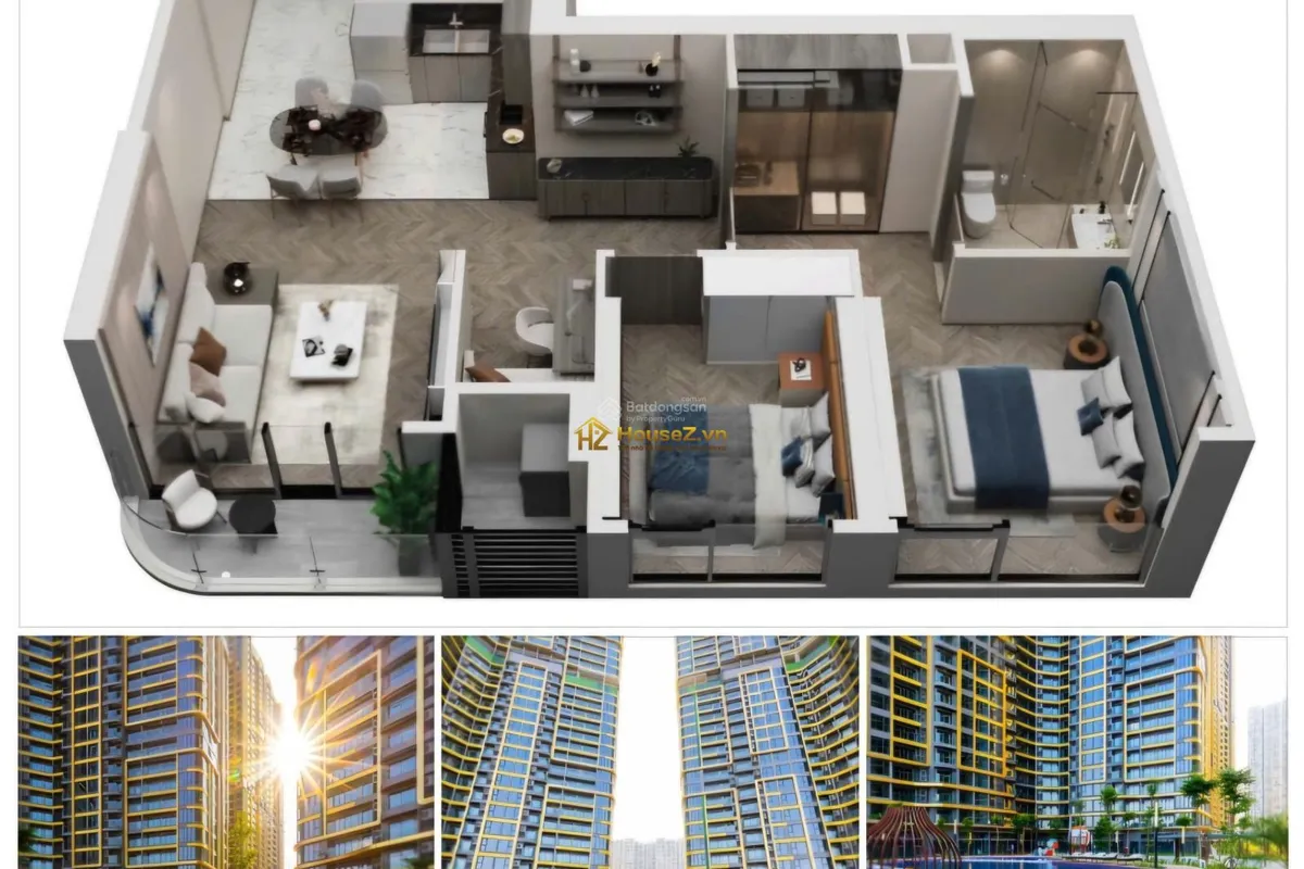 💎KÍNH CONG LUMIÈRE EVERGREEN – 60M² | 2PN 2WC | CHỈ 5,29 TỶ BAO HẾT THUẾ PHÍ 🔥