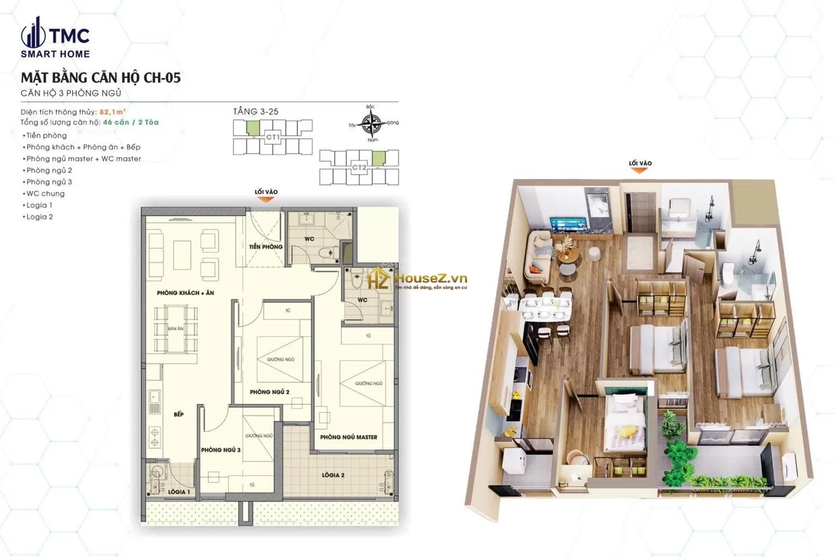 CHÍNH CHỦ CẮT LỖ – CĂN 05 TẦNG CAO CT2 TMC SMART HOME | 82M² | 3PN | RẺ HƠN CĐT 1 TỶ 🔥