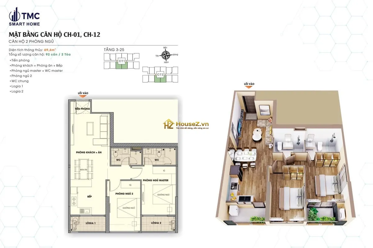 🎓BÁN GẤP CĂN 2PN TMC SMART HOME CT2 | 69,6M² | VIEW ĐẸP | GIÁ THỎA THUẬN 🔥