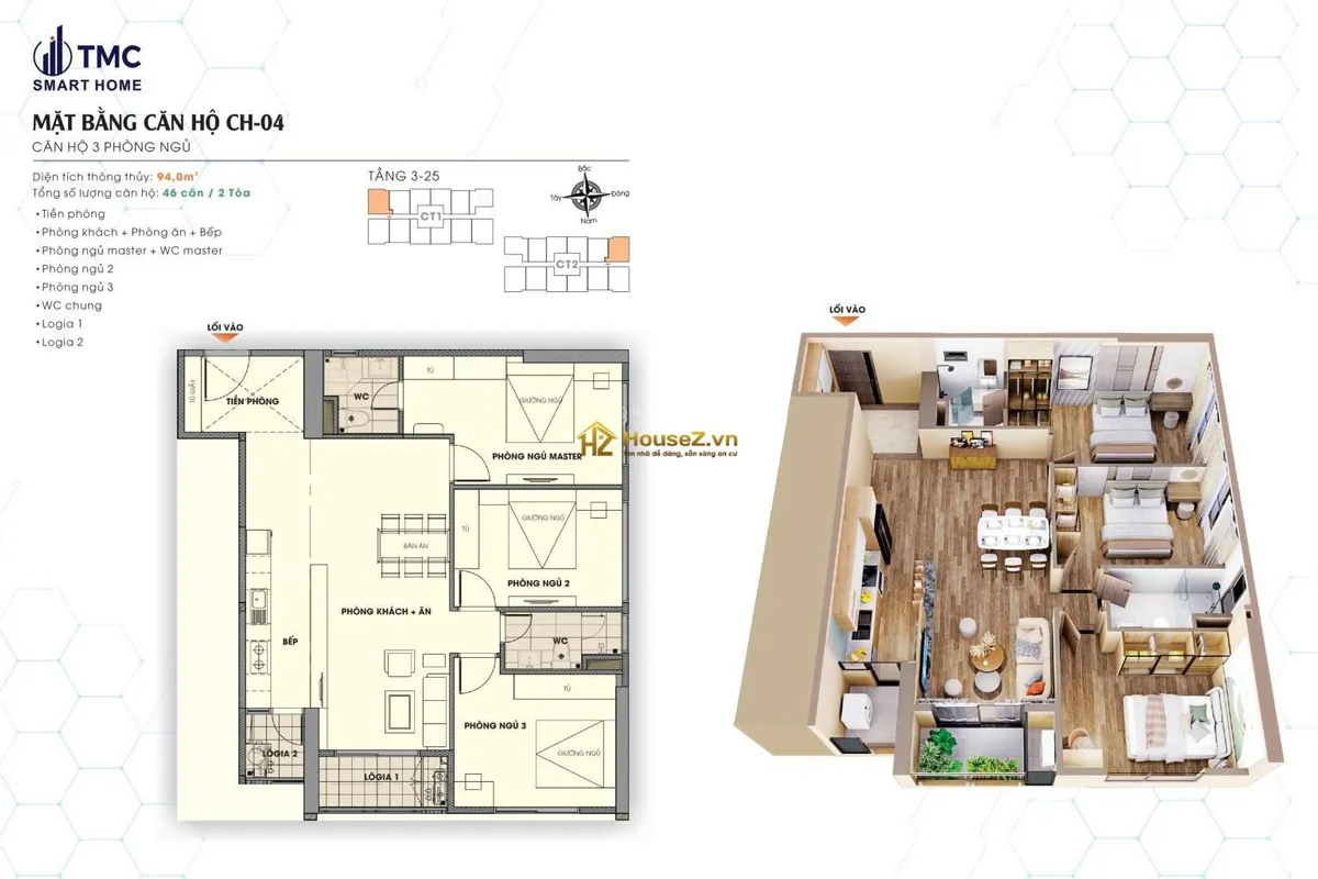 🚨BÁN LẠI CĂN CAO CẤP 3PN TMC SMART HOME – 94M² | RẺ HƠN GIÁ HIỆN TẠI 15% 🔥
